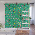 Happy Tropical Jungle Birds Toucan Hummingbird Parrot Green Wall Mural Gallery Image 1