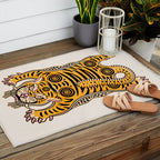 King Of The Jungle 01: Golden Tiger Edition Outdoor Rug Gallery Image 2