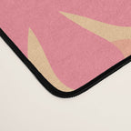 Vintage Floral 60s 70s Pattern in Pink, Blush, Peach, and Mustard Gold Tones Desk Mat Gallery Image 4