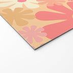 Vintage Floral 60s 70s Pattern in Pink, Blush, Peach, and Mustard Gold Tones Welcome Mat Gallery Image 2