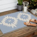 Southwestern Minimalism - Sky Blue Outdoor Rug Gallery Image 2