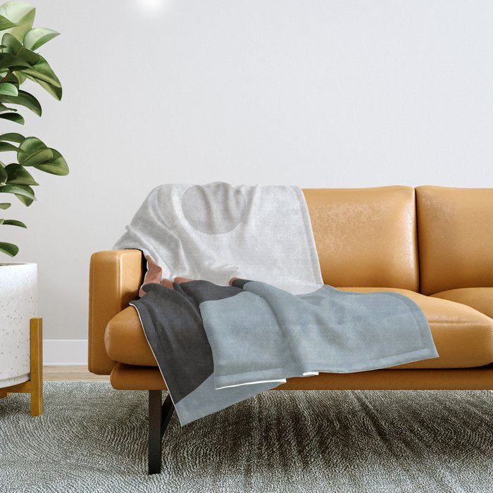 Minimal Abstract Art Landscape 7 Throw Blanket Gallery Image 1