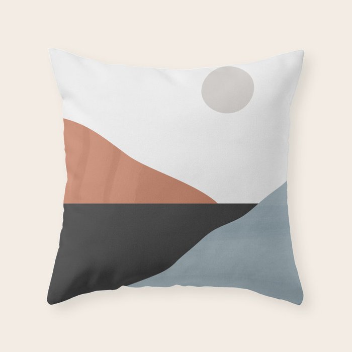 Minimal Abstract Art Landscape 7 Throw Pillow Gallery Image 1