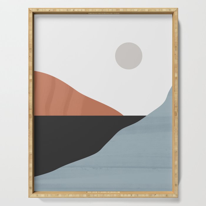 Minimal Abstract Art Landscape 7 Serving Tray Gallery Image 1