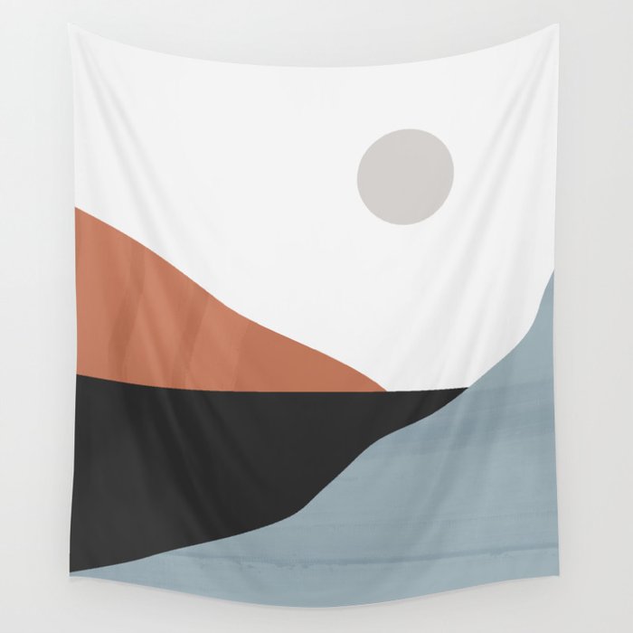 Minimal Abstract Art Landscape 7 Wall Tapestry Gallery Image 4