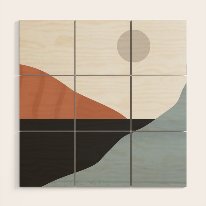 Minimal Abstract Art Landscape 7 Wood Wall Art Gallery Image 1