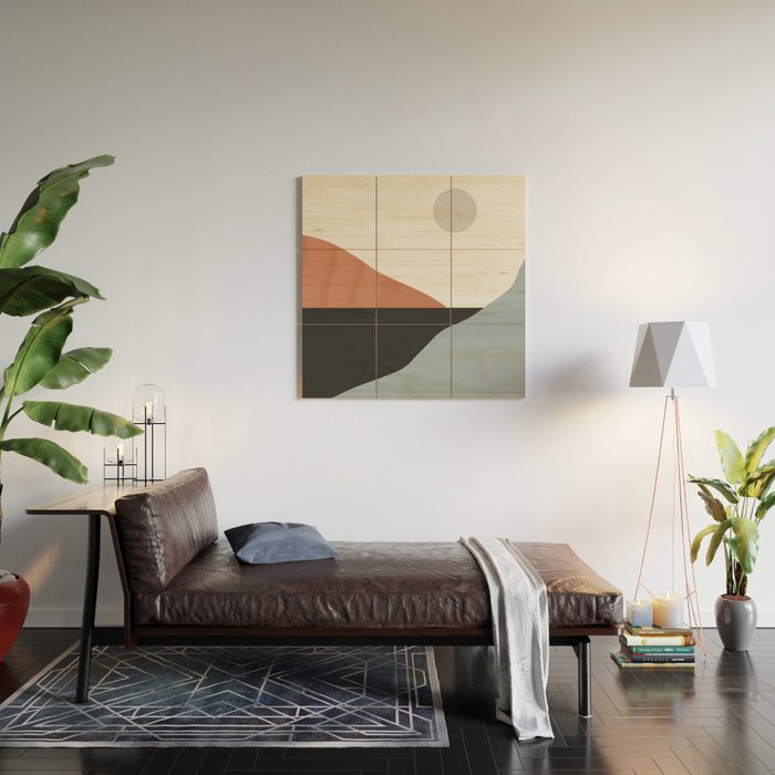 Minimal Abstract Art Landscape 7 Wood Wall Art Gallery Image 2