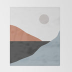 Minimal Abstract Art Landscape 7 Throw Blanket Gallery Image 2