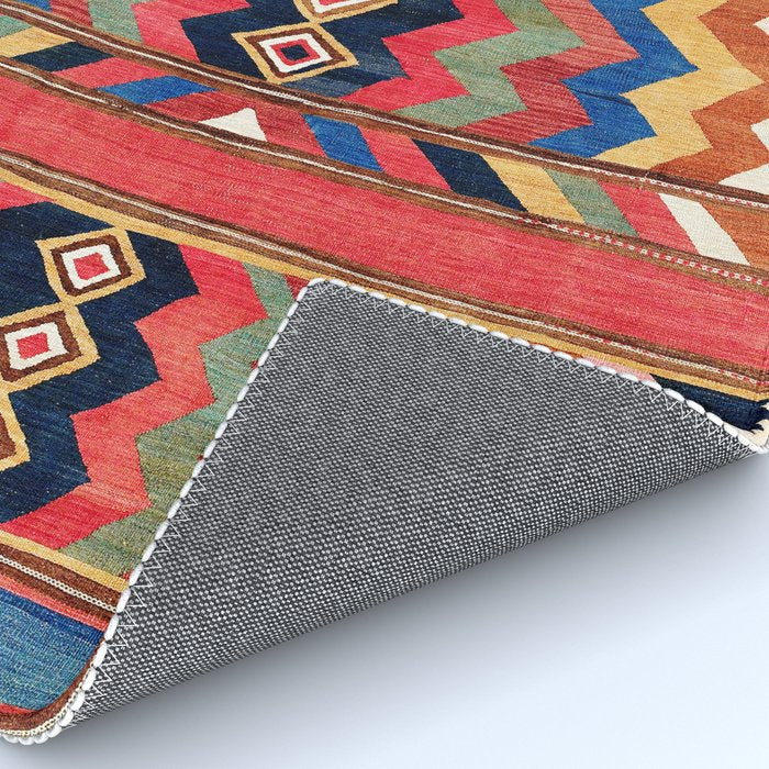 Shahsavan Varamin North Persian Kilim Print Rug Gallery Image 4