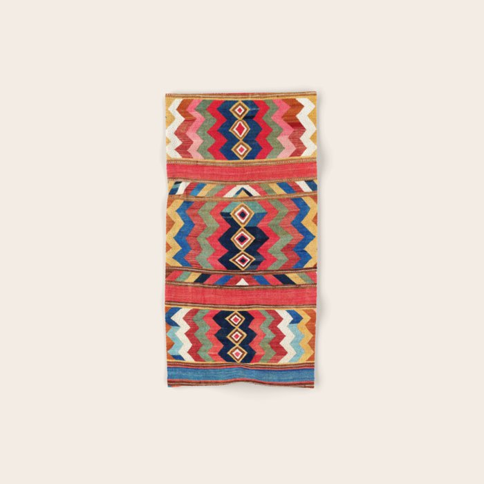 Shahsavan Varamin North Persian Kilim Print Bath Towel Gallery Image 1