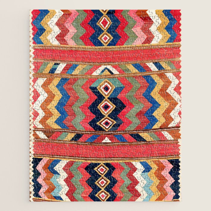 Shahsavan Varamin North Persian Kilim Print Jigsaw Puzzle Gallery Image 1