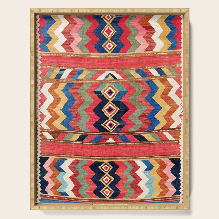 Shahsavan Varamin North Persian Kilim Print Serving Tray Gallery Image 1