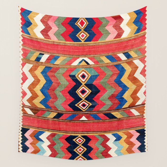 Shahsavan Varamin North Persian Kilim Print Wall Tapestry Gallery Image 4