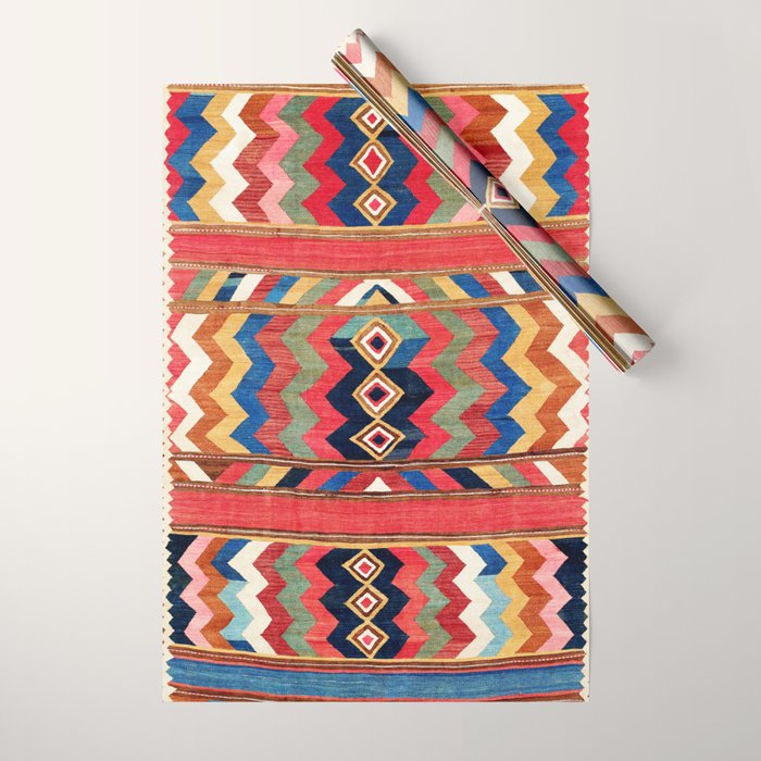 Shahsavan Varamin North Persian Kilim Print Wrapping Paper Gallery Image 1