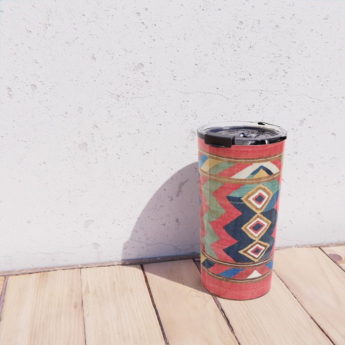 Shahsavan Varamin North Persian Kilim Print Travel Mug Gallery Image 4