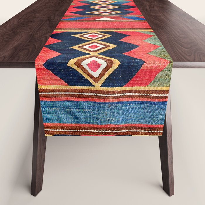 Shahsavan Varamin North Persian Kilim Print Table Runner Gallery Image 1