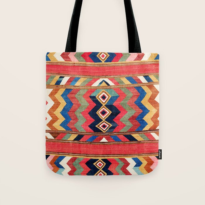 Shahsavan Varamin North Persian Kilim Print Tote Bag Gallery Image 1