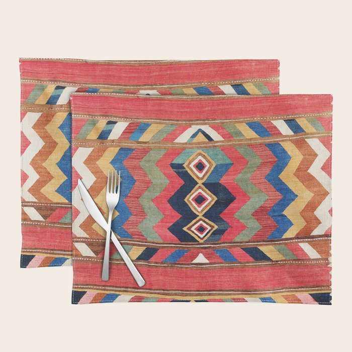 Shahsavan Varamin North Persian Kilim Print Placemat Gallery Image 1