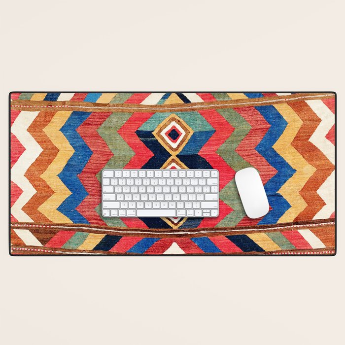 Shahsavan Varamin North Persian Kilim Print Desk Mat Gallery Image 1
