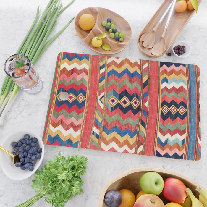 Shahsavan Varamin North Persian Kilim Print Cutting Board Gallery Image 2