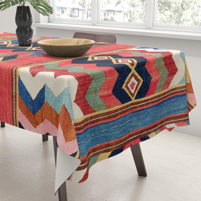 Shahsavan Varamin North Persian Kilim Print Tablecloth Gallery Image 3