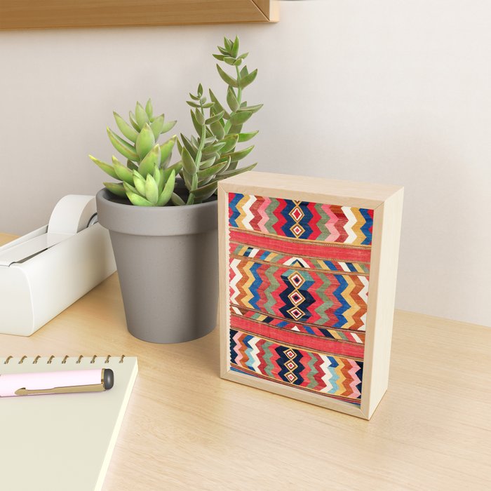 Shahsavan Varamin North Persian Kilim Print Mini Art Print Gallery Image 2