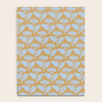 Vintage Floral Arches Art Nouveau Pattern in Ice Blue and Deep Mustard Notebook Gallery Image 4