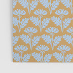 Vintage Floral Arches Art Nouveau Pattern in Ice Blue and Deep Mustard Poster Gallery Image 3