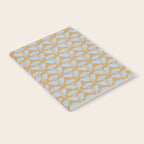 Vintage Floral Arches Art Nouveau Pattern in Ice Blue and Deep Mustard Notebook Gallery Image 2