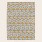 Vintage Floral Arches Art Nouveau Pattern in Ice Blue and Deep Mustard Poster Gallery Image 4