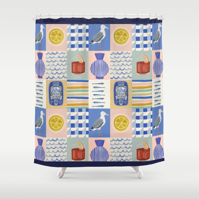 Seaside poster Shower Curtain Gallery Image 1