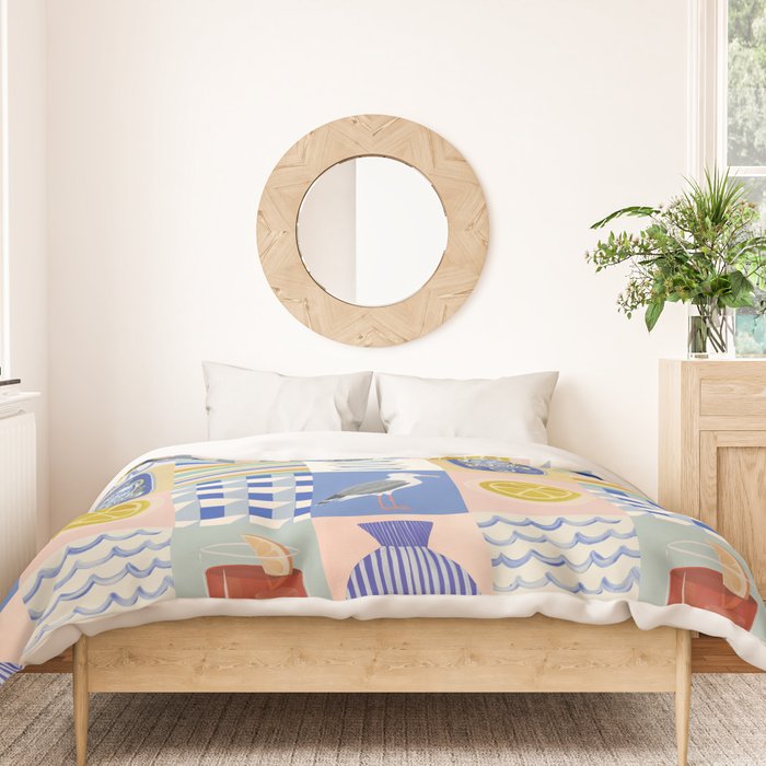 Seaside poster Duvet Cover Gallery Image 3