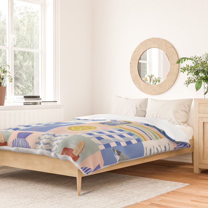 Seaside poster Duvet Cover Gallery Image 2
