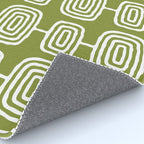 Mid Century Modern Atomic Rings Pattern Mid Mod Olive Green Rug Gallery Image 4