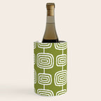 Mid Century Modern Atomic Rings Pattern Mid Mod Olive Green Wine Chiller Gallery Image 3