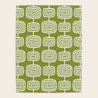 Mid Century Modern Atomic Rings Pattern Mid Mod Olive Green Poster Gallery Image 4