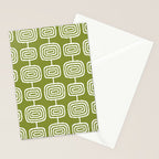 Mid Century Modern Atomic Rings Pattern Mid Mod Olive Green Stationery Card Gallery Image 2