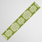 Mid Century Modern Atomic Rings Pattern Mid Mod Olive Green Table Runner Gallery Image 3
