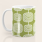 Mid Century Modern Atomic Rings Pattern Mid Mod Olive Green Coffee Mug Gallery Image 3