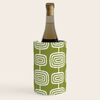 Mid Century Modern Atomic Rings Pattern Mid Mod Olive Green Wine Chiller Gallery Image 2