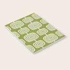 Mid Century Modern Atomic Rings Pattern Mid Mod Olive Green Notebook Gallery Image 3