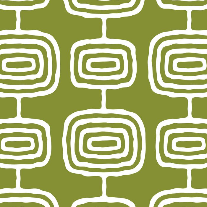 Mid Century Modern Atomic Rings Pattern Mid Mod Olive Green Coffee Mug Gallery Image 2