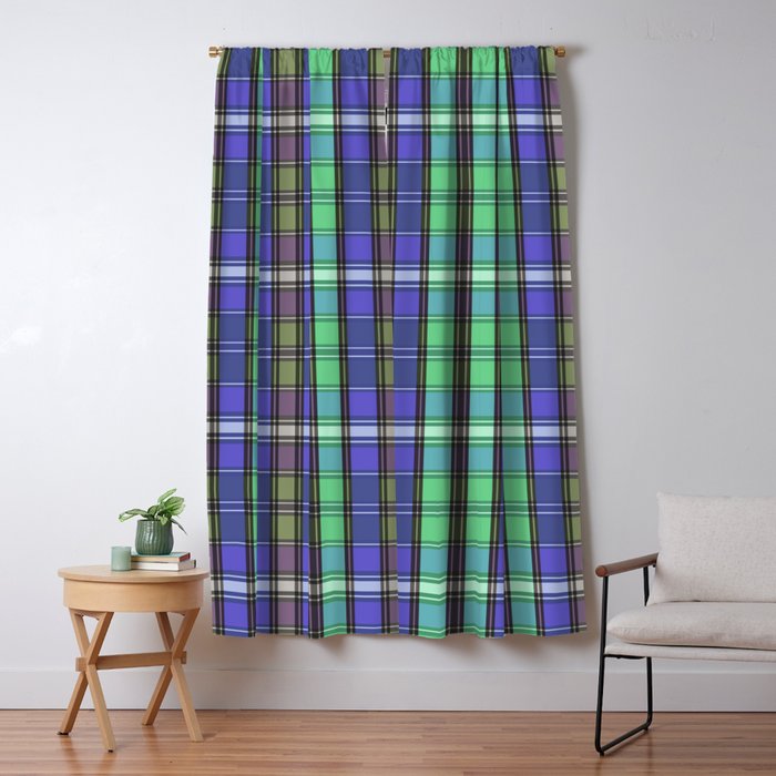 Fusion Colorful Toned Grids B Window Curtain Gallery Image 5