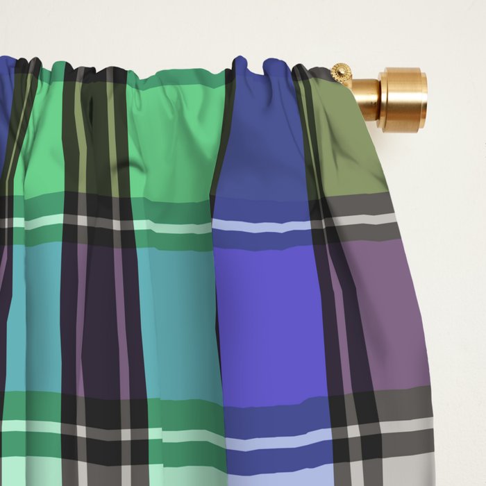 Fusion Colorful Toned Grids B Window Curtain Gallery Image 2