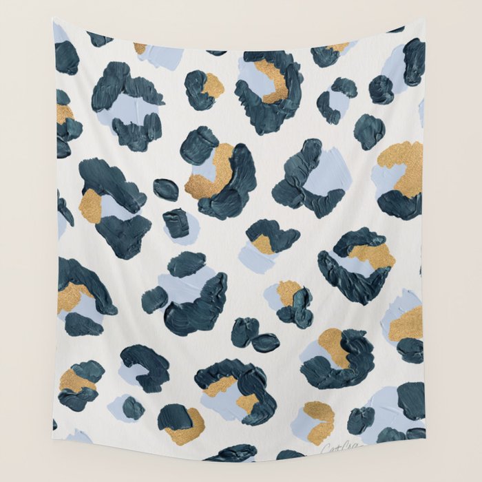 Snow Leopard Print Wall Tapestry Gallery Image 1