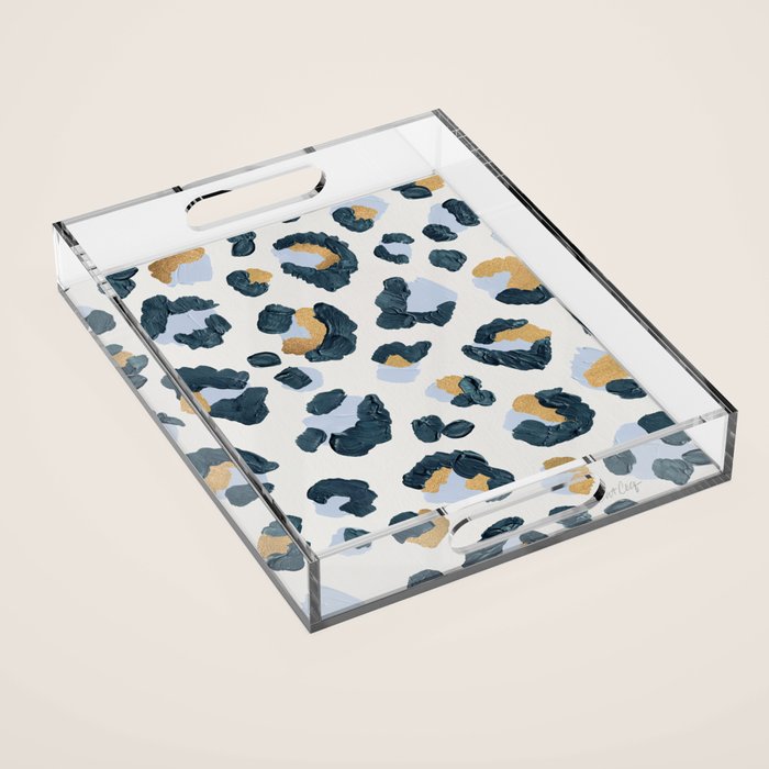 Snow Leopard Print Acrylic Tray Gallery Image 1