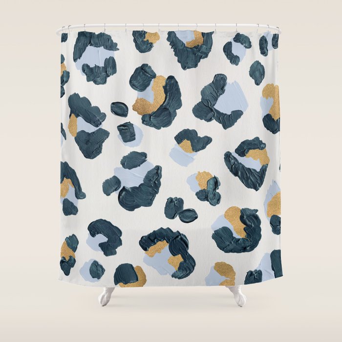Snow Leopard Print Shower Curtain Gallery Image 1