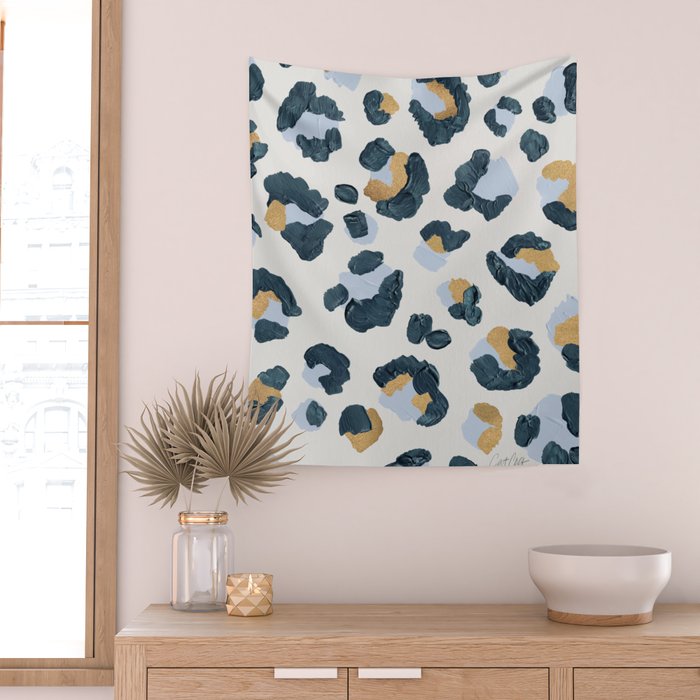 Snow Leopard Print Wall Tapestry Gallery Image 2