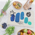 Fun Abstract Minimalist Mid Century Modern Colorful Shapes Marine Green Blue Ombre Watercolor Bubble Cutting Board Gallery Image 2