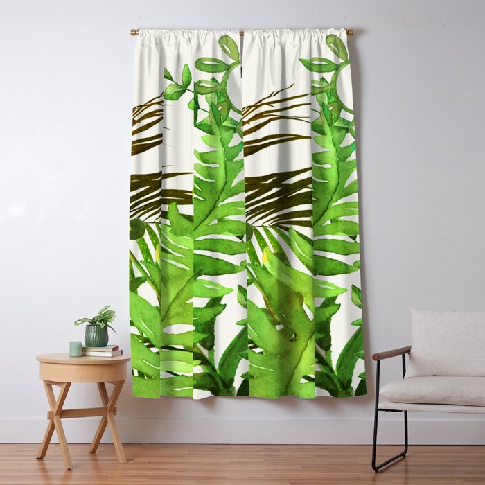 Watercolor Plants Window Curtain Gallery Image 5